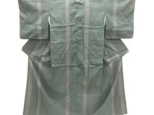 竹節模様織出し本場結城紬100亀甲着物（石下）